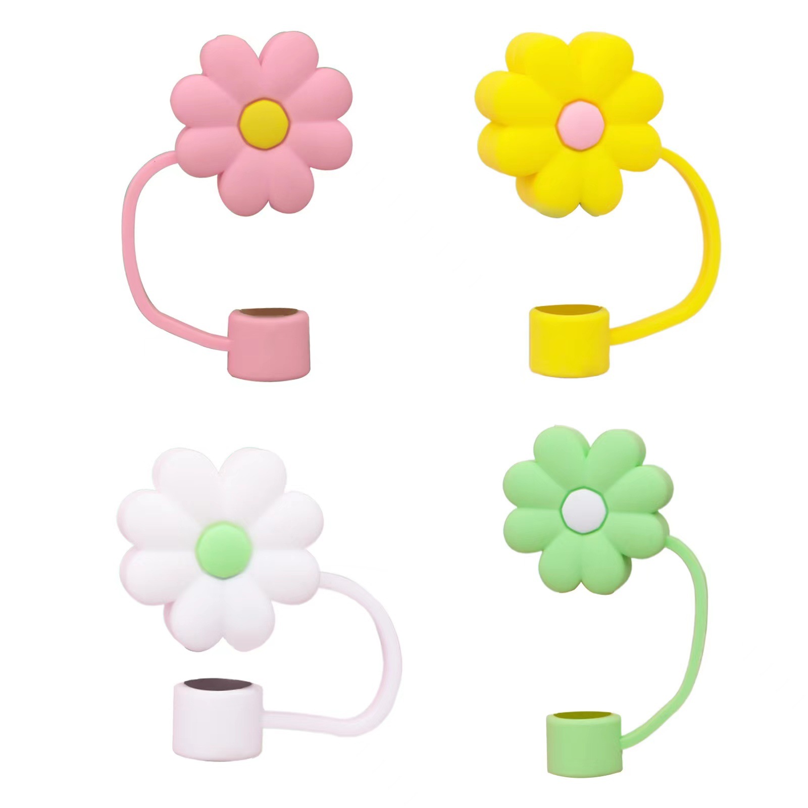 Cubierta de paja a prueba de polvo Enchufe de paja rojo neto transfronterizo linda chica tapa de paja de silicona cubierta de paja de té de leche de calidad alimentaria