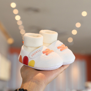 Spring, autumn and winter non-slip baby shoes 0-1 years old soft bottom 3 infant toddler shoes socks 3-6-9-12 months old no drop