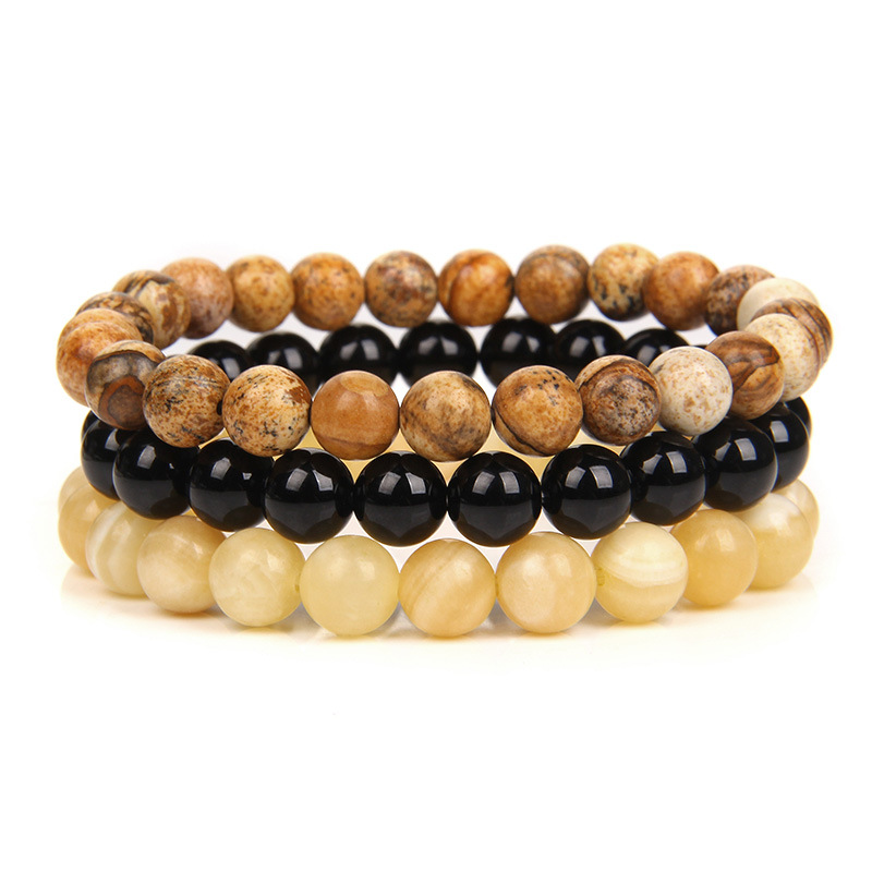 Klassischer Stil Geometrisch Ein Naturstein Unisex Armbänder display picture 2