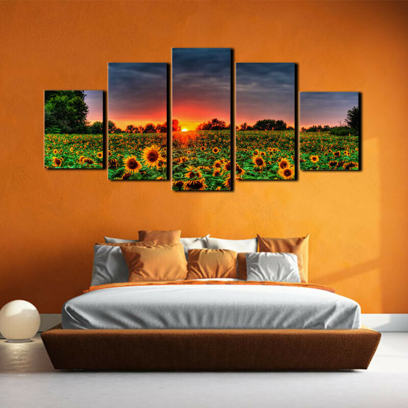 Modern Minimalist Wulian Sunrise Sunflower Spray Painting Creative Sofa Background Wall Decorative Painting Hanging Painting Oil Painting