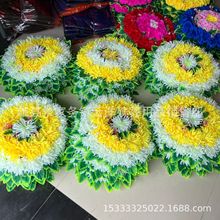 龙须菊小花圈 花篮 黄白菊祭祀花圈 清明节小花圈  殡葬用品批发