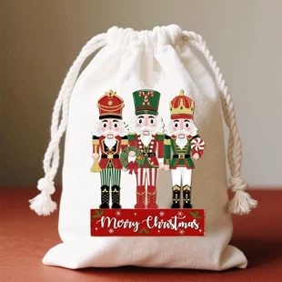 Подарочный мешочек Merry Christmas с дизайном Щелкунчика