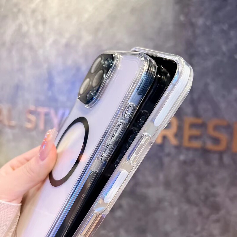 iPhone16に適したツーインワン透明磁気電話ケース2色Apple 15promaxシンプル14保護カバー|undefined