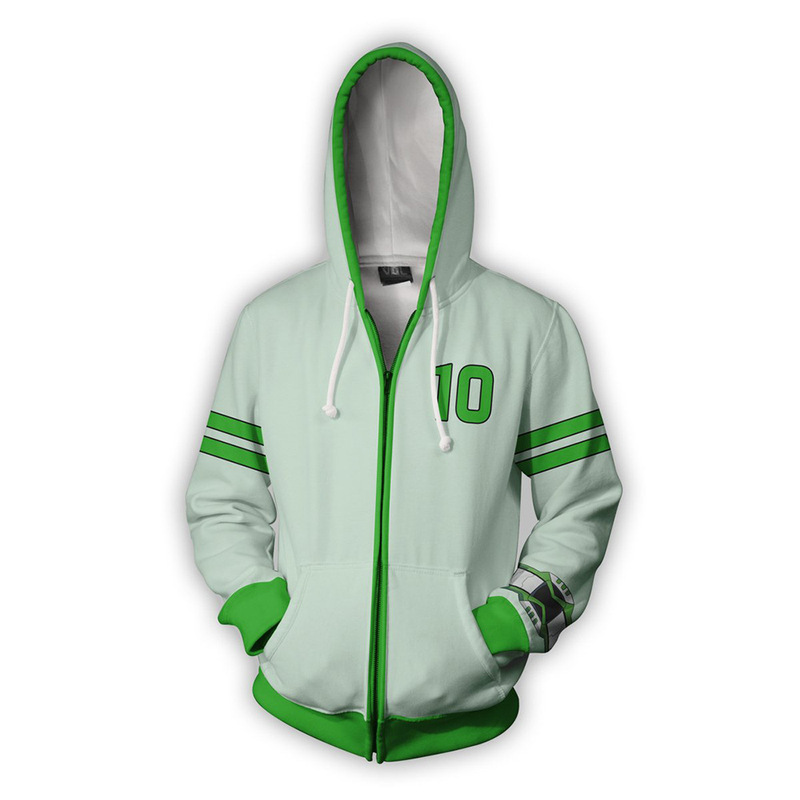 Hot Ben10 Alien Hero Tian Xiaoban 3D Zipper Sweatshirt Cardigan Hoodie Cosplay Peripherals