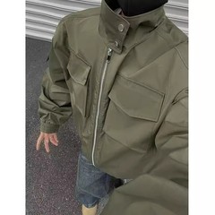 Bober軽騎兵パイロットジャケット男性春アメリカレトロ立襟野球服ショートスーツ