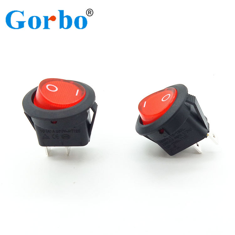 磨豆机开关 电热水壶翘板开关 红色圆形船型开关