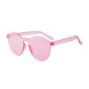 Frameless conjoined jelly transparent sunglasses European and American candy color integrated marine film sunglasses