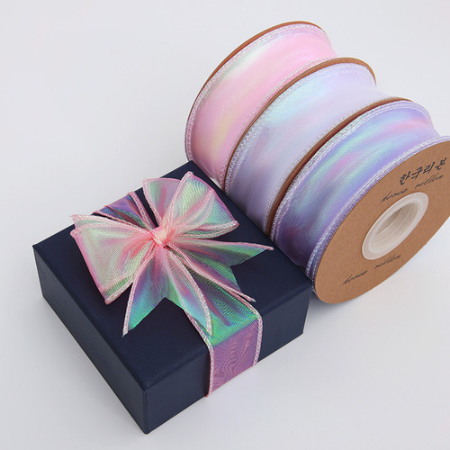 Valentine's Day bouquet packaging ribbon flower shop floral materials wholesale package flower tie flower packaging colorful fishtail yarn