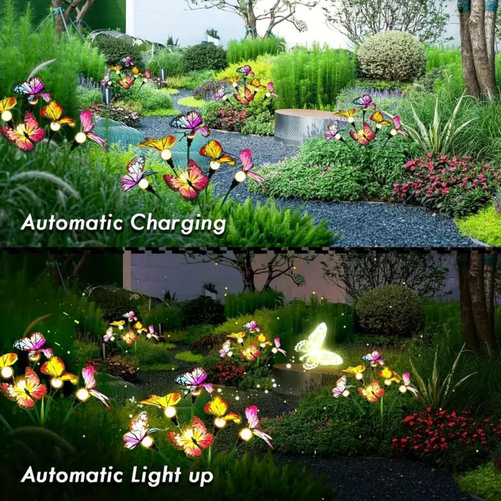 국경 폭발 태양 나비 작은 흰색 공 잔디 램프 야외 방수 정원 램프 스윙 램프