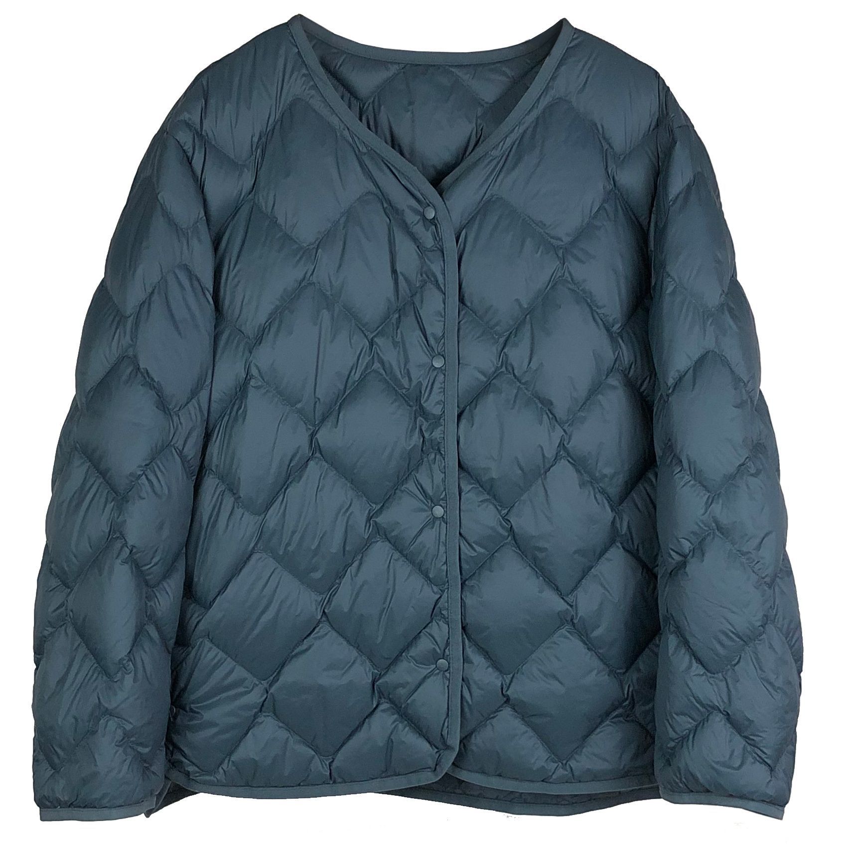 Transfronterizo Tik Tok nuevo chaqueta de plumón de alta calidad mujer corta ligera delgada plumón revestimiento de cuello redondo chaqueta casual