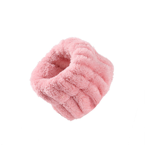Plush face wash wristband wholesale girls water absorbent wipe sweat makeup flannel wristband waterproof hairband wristband