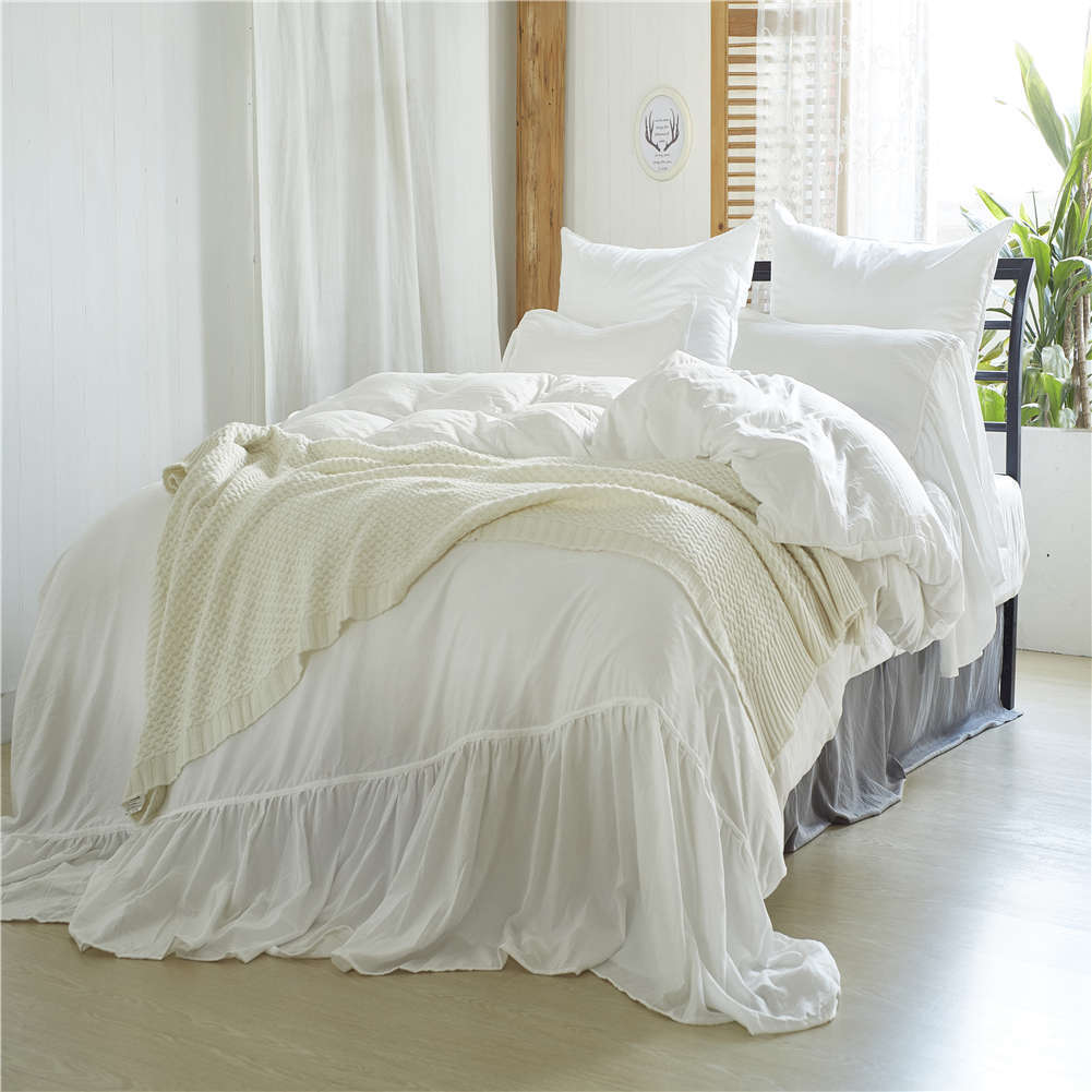 Home textile duvet cover three piece set, best-selling solid color mermaid bedding set in the United States_voghion.com