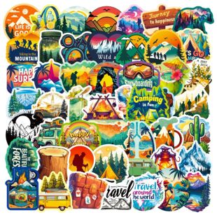 Big Sale 50 Outdoor Hiking Adventure Camping Style Camping Style Mountaineering Graffiti Stickers Decorative Suitcase Notebook