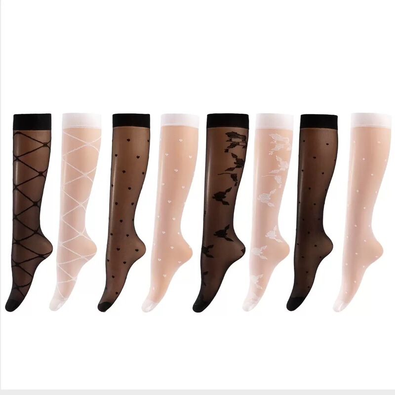 Jk Calf Socks Ins Trendy Summer Thin Silk Stockings Feminine Slightly See-Through Slimming Lolita Long Socks Girl Style Jk Calf Socks Ins Trendy Summer Thin Silk Stockings Feminine Slightly See-Through Slimming Lolita Long Socks Girl Style