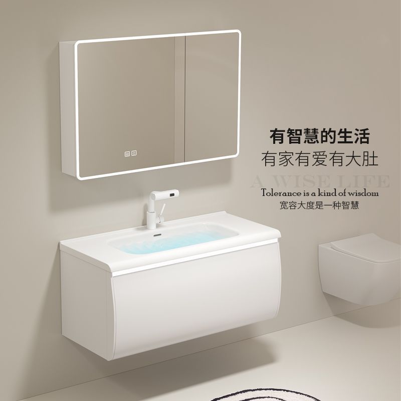 Nuevo gabinete de baño de madera sólida cerámica una bañera gabinete de lavabo de baño doméstico lavabo combinado lavabo