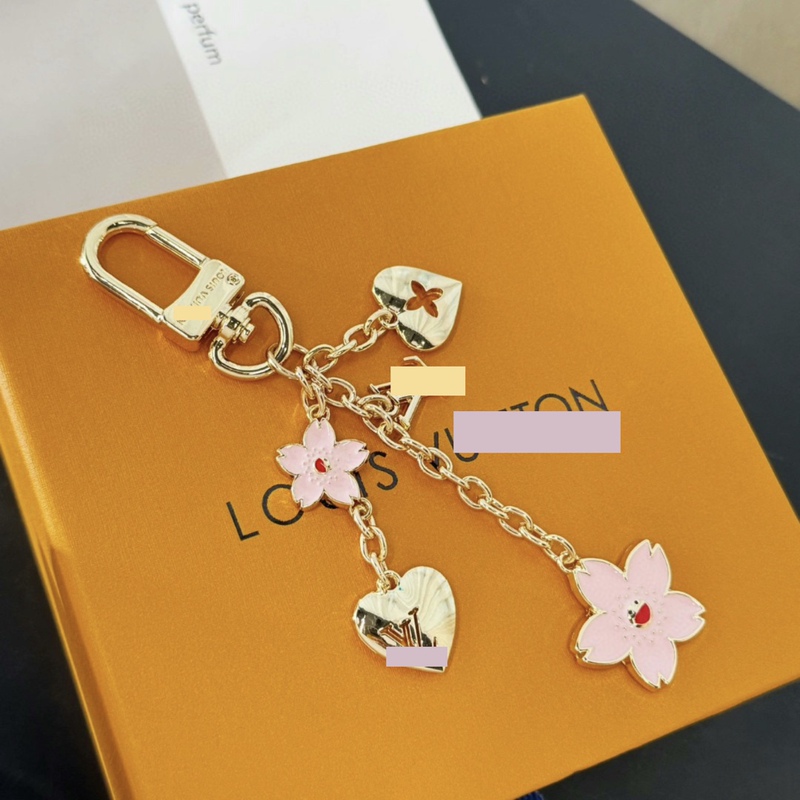 New Takashi Murakami Cherry Blossom Bag Charm Chain Pink Enamel Cherry Blossom Pendant Donkey Tag Charm