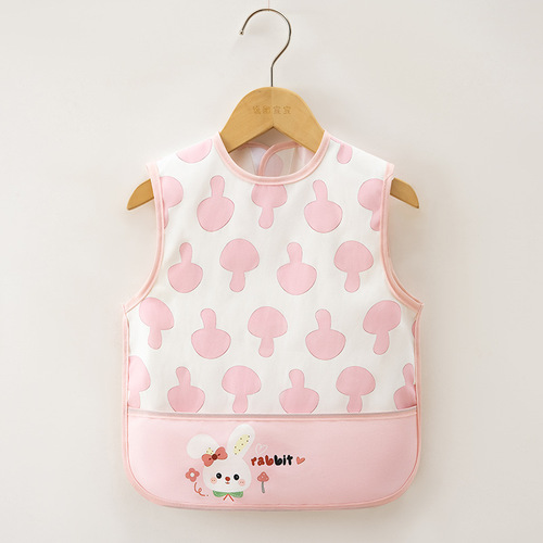 Summer children's smock sleeveless baby waterproof bib rice pocket kindergarten painting clothes women's reverse dressing baby apron