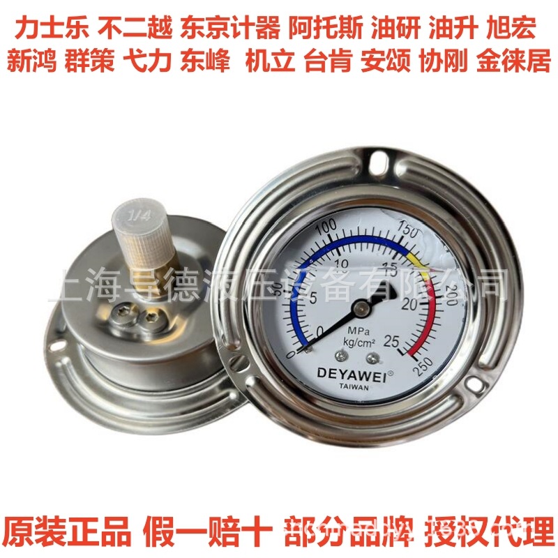 台湾DEYAWEI德亚威YN60 YN100径向耐震压力表 不锈钢耐震压力表