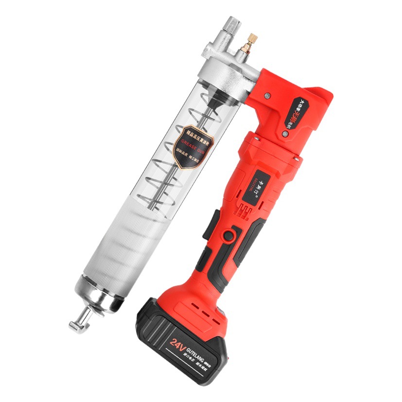 Batería de litio pistola grasa eléctrica excavadora automática recargable ingeniería vehículo engrasador 24V alta presión mantequilla máquina