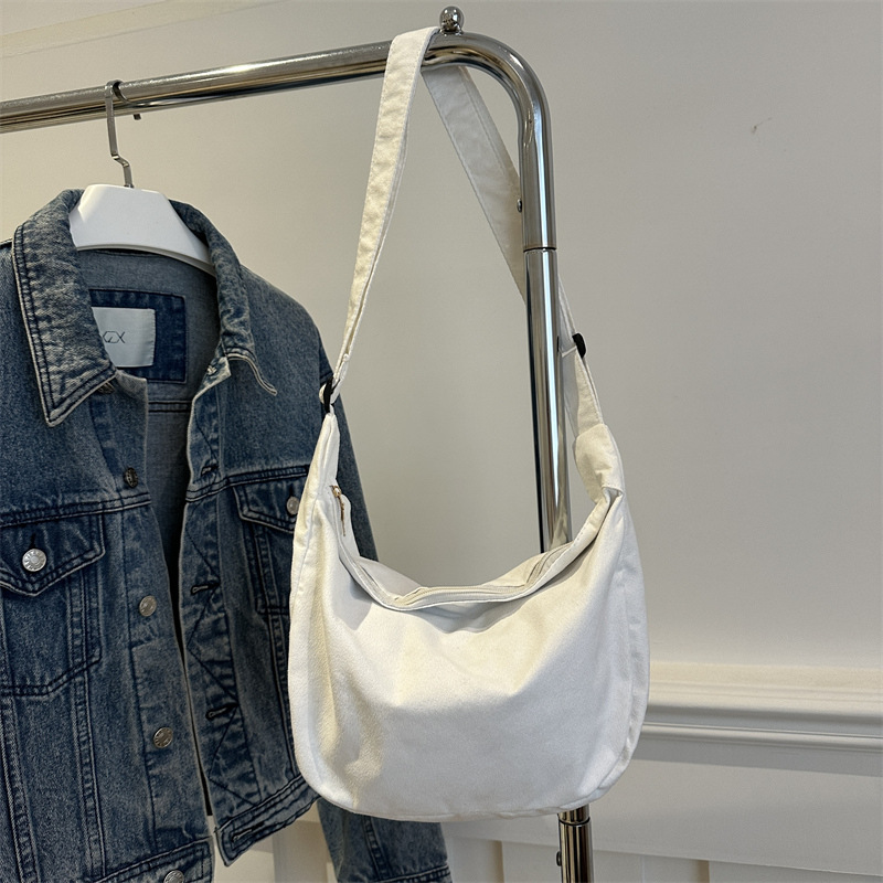 Bolsa de lona simple de color sólido, bolsa de viaje de gran capacidad, bolsa de hombro de viaje casual, bolsa de nicho, bolsa de estudiante ligera