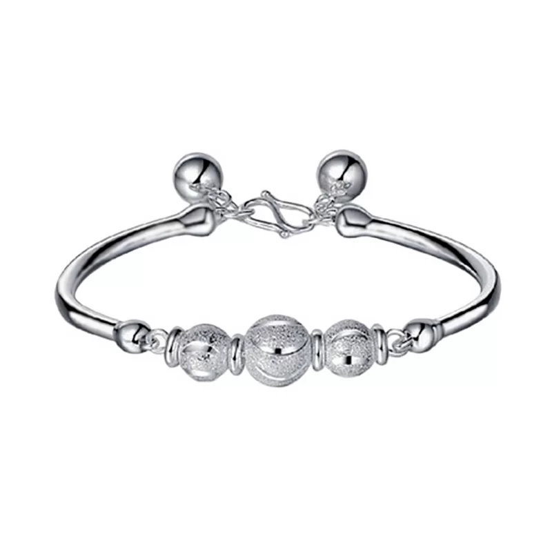 Bracelet, round matte small bell, Korean style
