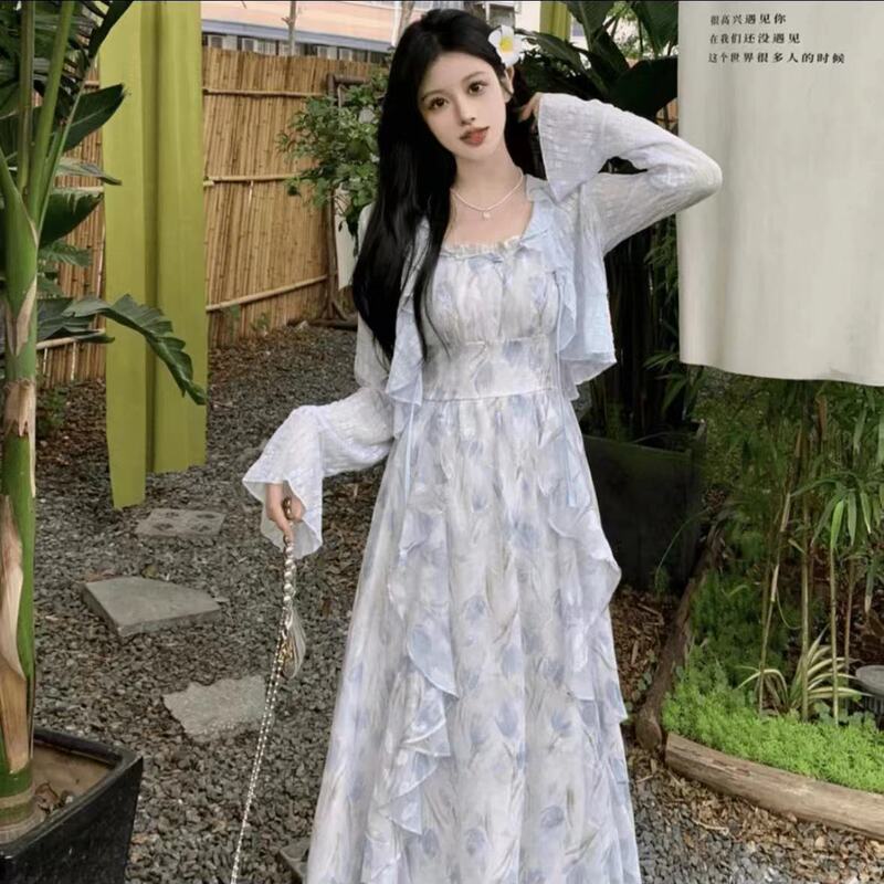 Dress, Skirt, Lace, Slimming, Long Skirt, French Waist, Floral, Summer, Retro, Niche, Mid-Length, Sweet