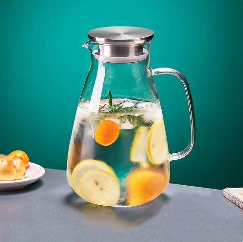 Transparent glass capacious teapot