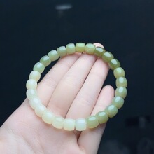 天然新疆和田玉白玉圆珠籽料diy冰晴白俄料碧玉米达青花烟紫