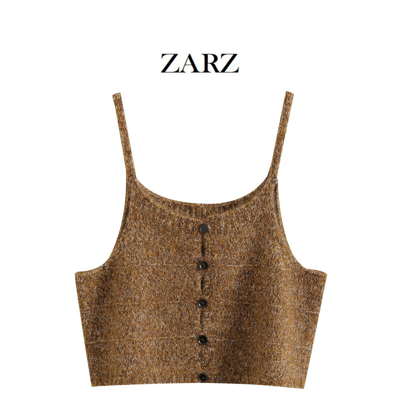 ZARZ 自制 欧美风 新款女装 洋气 时髦 百搭 时尚 花线叠穿背心|undefined
