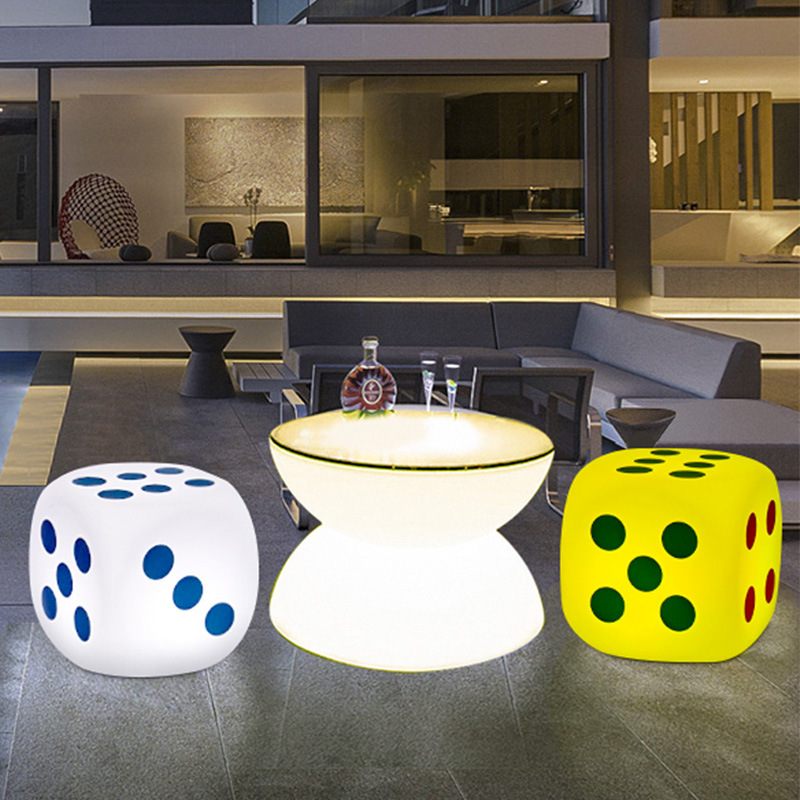 Control remoto inteligente LED iluminado mesas y sillas bar KTV patio bar casual celebridad en línea muebles de dados iluminados creativos image 5