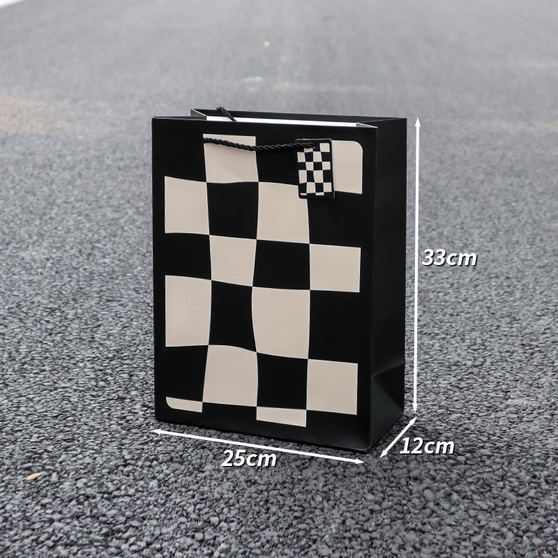 Bolsa de regalo simple en blanco y negro, bolsas de regalo de cumpleaños, bolsas de regalo de alta calidad, bolsas de mano.