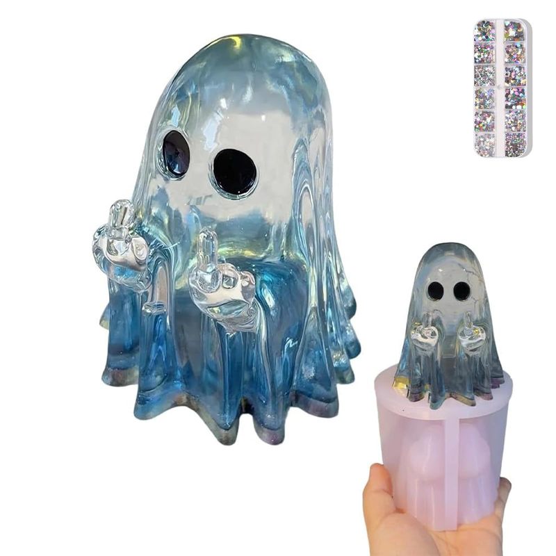 Middle Finger Ghost Resin Mold中指鬼树脂模具鬼魂装饰硅胶模具|undefined
