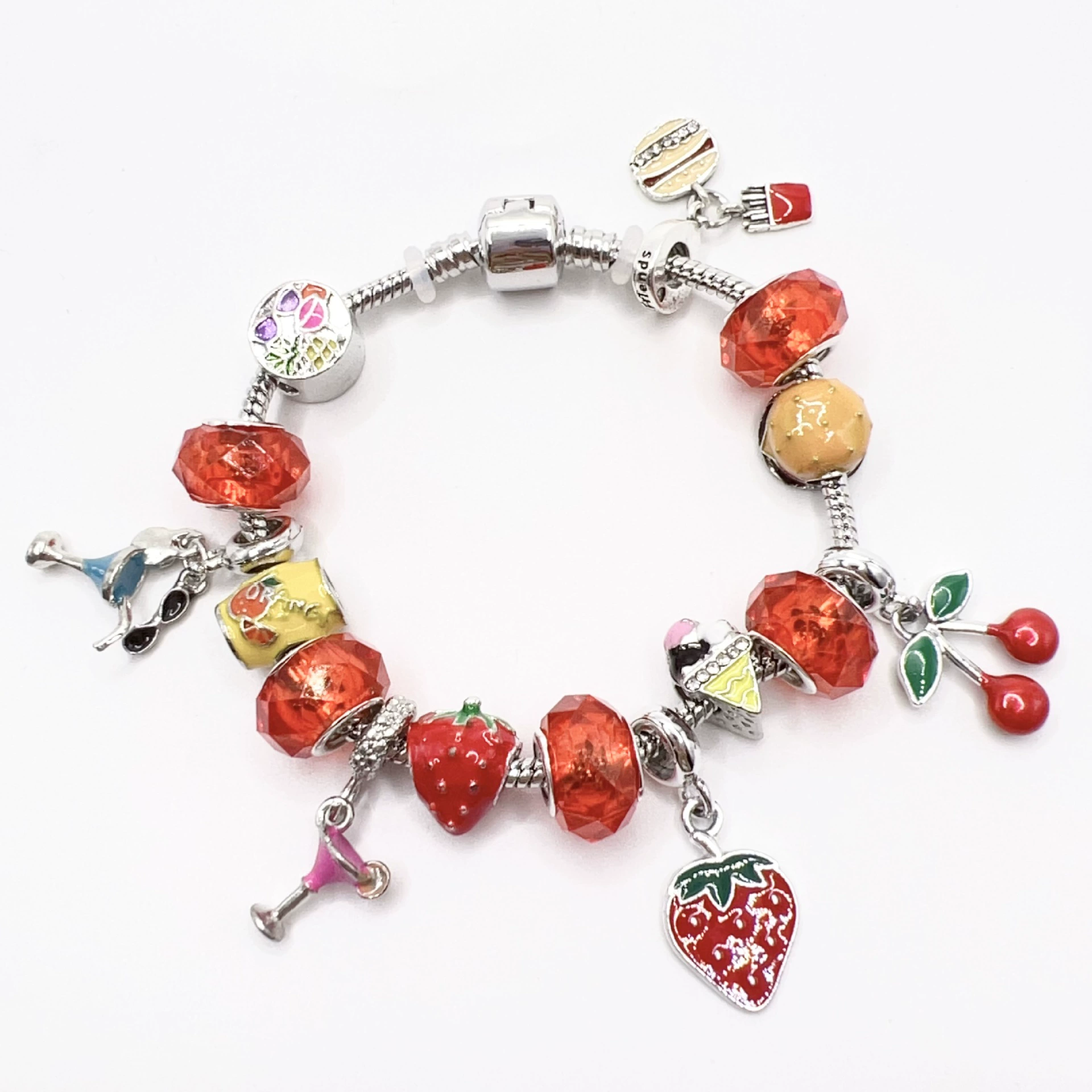 Красная клубника, браслет из бусин, бусин bracelet, европейский стиль, ручной работы