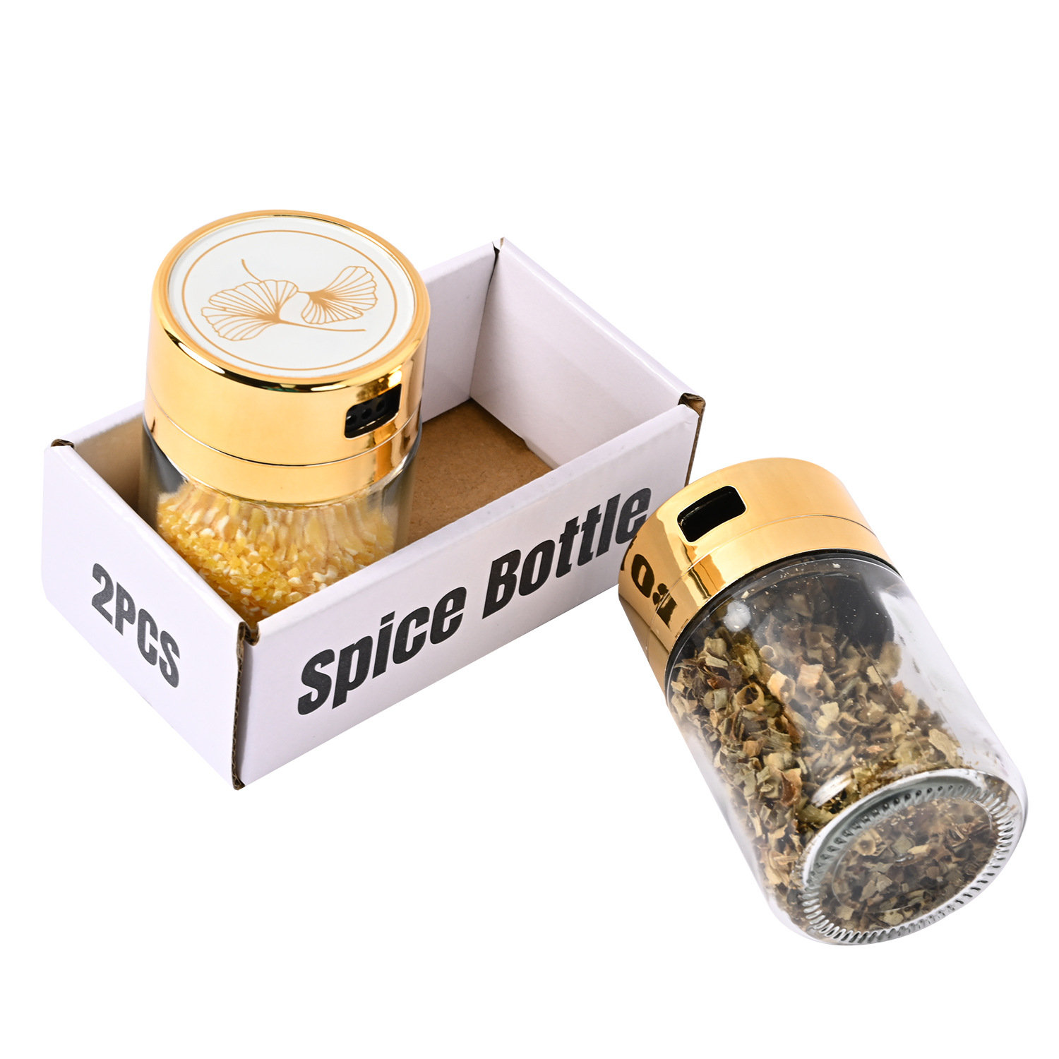 Venta caliente transfronteriza cocina de acero inoxidable Luz de lujo de vidrio condimento tarro traje hogar sellado de vidrio condimento tarro al por mayor