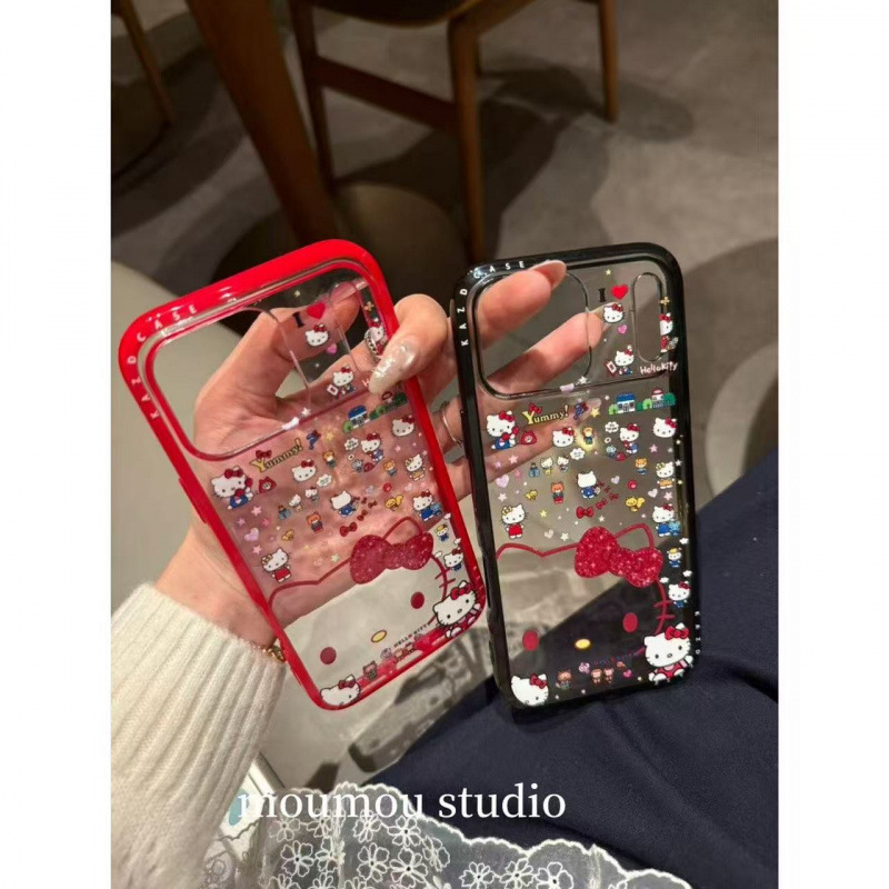 Japanese and Korean Cartoon Full-Screen Cat Stickers Suitable for Apple 17Promax Mobile Phone Case Protective Cover 16Pro/15 Case