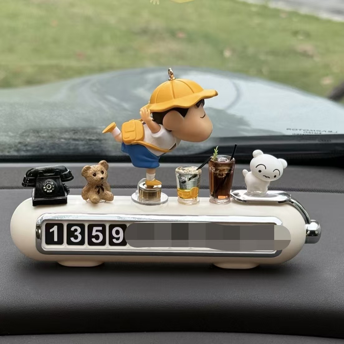 Rotating temporary parking number plate for cars, in-car phone number sign for moving vehicles, creative and cute car decoration