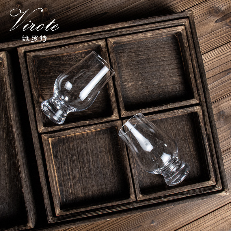 Taza de olor de vidrio de cristal Taza de vino de prueba Taza de degustación de whisky Taza de degustación de coñac de tulipán Logotipo