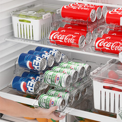 Japanese-style refrigerator beverage storage box food-grade double-layer beer can organizer kitchen organization storage gadget