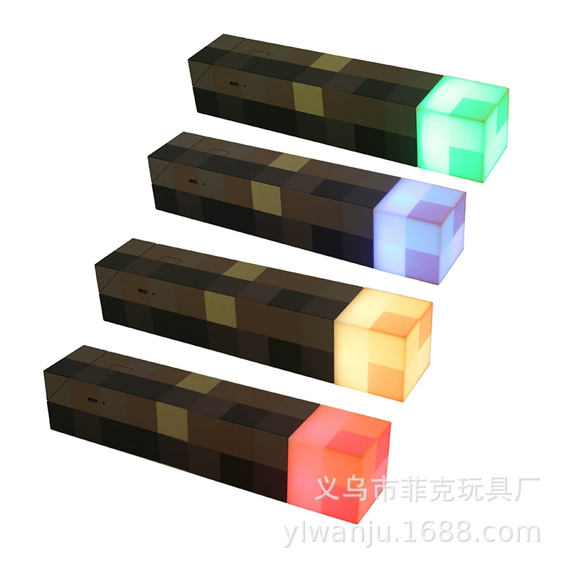 Мой мир факел факел факел рудный свет светодиодный ночник цвет бутылки перезаряжаемая игрушка модель оружия