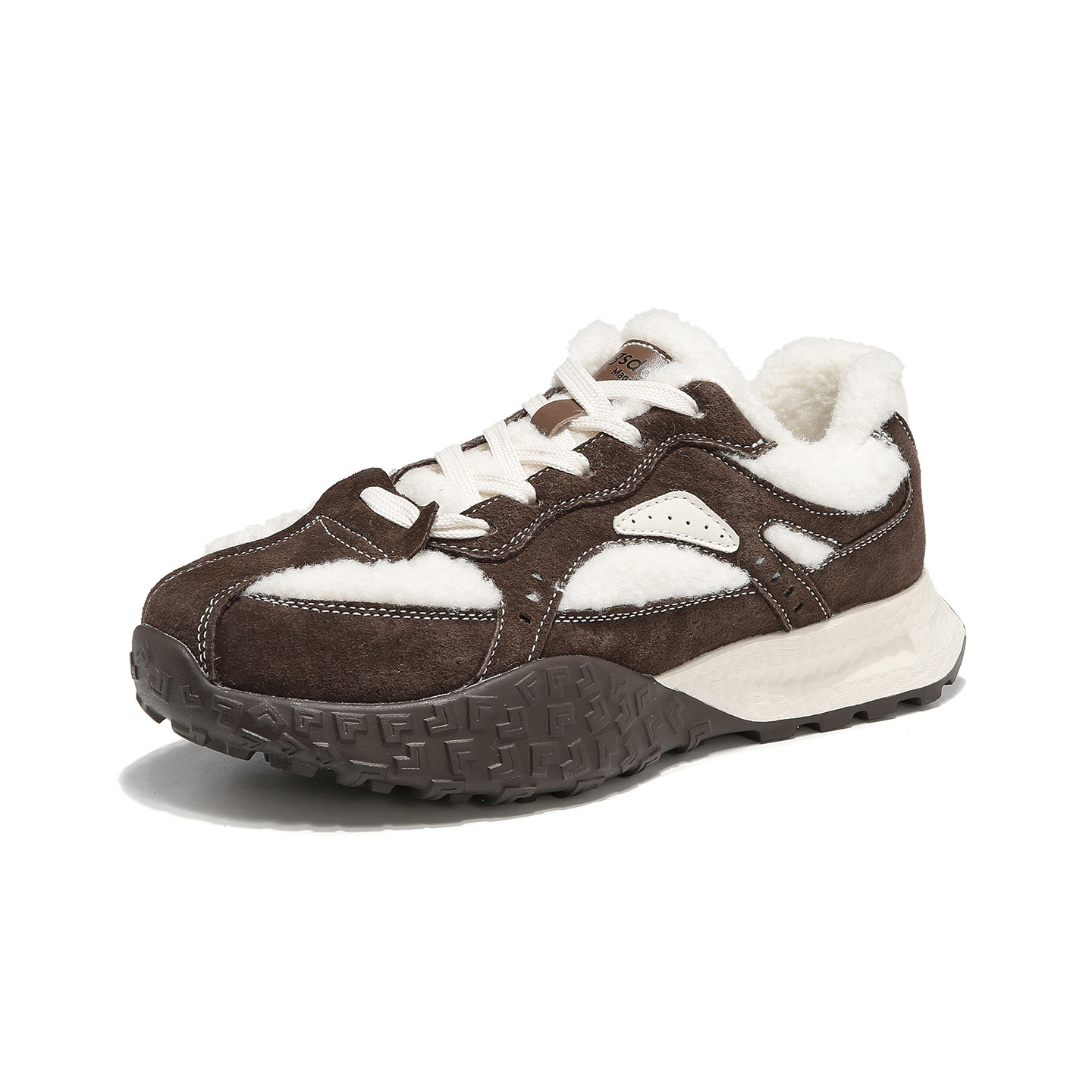 Augu Lion Deng Xiaoping Zapatos de entrenamiento de lana para mujeres 2025 nuevo invierno de suela gruesa de peluche botas de nieve deportivas zapatos casuales de algodón