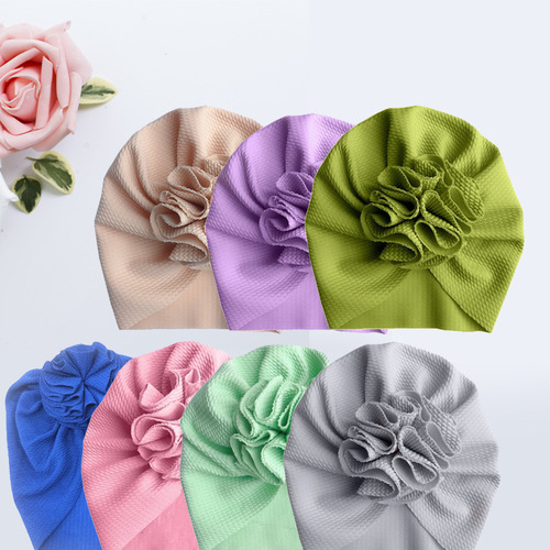 Ins new arrival solid color European and American baby hat spring/autumn flower corn kernel baby pullover cap children's sun protection Indian hat