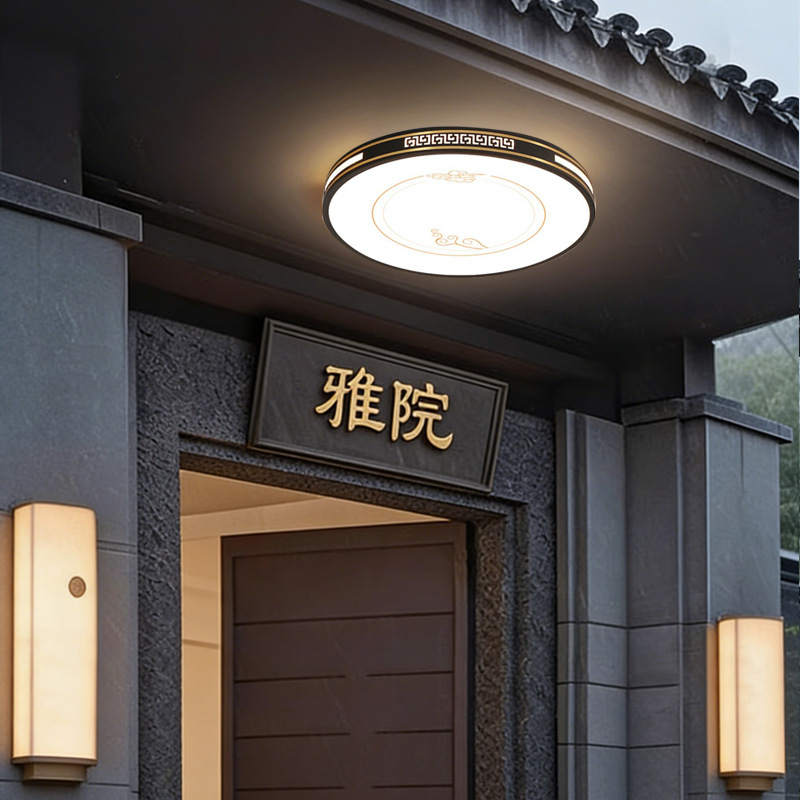 New Chinese-Style Villa Entrance Ceiling Light, Rural Self-Built House Courtyard Entrance Door Balcony Outdoor Moisture-Proof and Insect-Proof Light New Chinese-Style Villa Entrance Ceiling Light, Rural Self-Built House Courtyard Entrance Door Balcony Outdoor Moisture-Proof and Insect-Proof Light