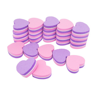 Bean curd block mini heart-shaped sponge file nail rub grinding repair type high elastic nail paste can be washed without sand