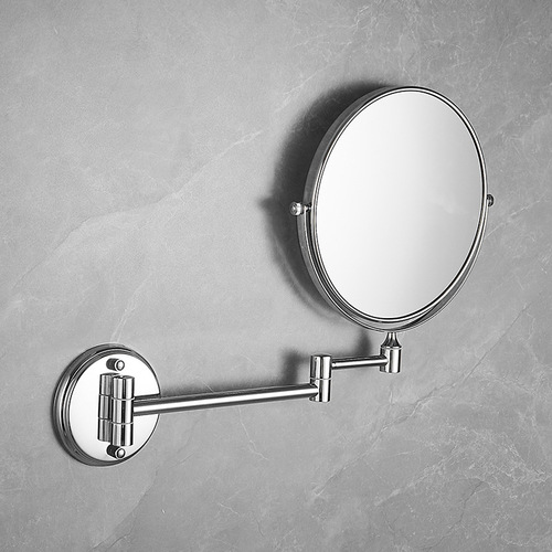 Cosmetic mirror bathroom wall-mounted hotel beauty double-sided mirror telescopic folding bathroom magnifying mirror vanity beauty mirror