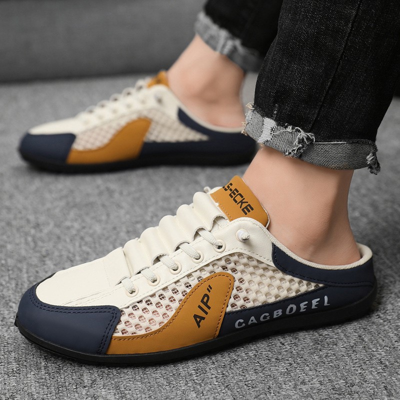 Zapatillas Baotou para hombre, calzado de verano para exteriores, zapatillas de malla transpirables, sandalias de playa cómodas para hombre, zapatos para hombre image 5