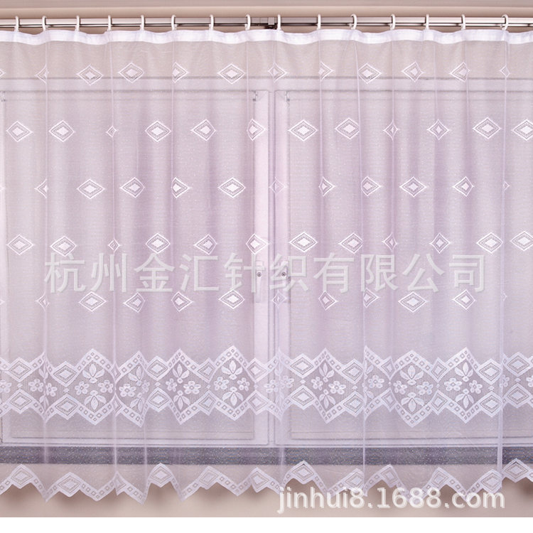 Warp Lace White Living Room Bedroom Balcony White Window Screen Semi-transmitting Curtain Fabric Wholesale