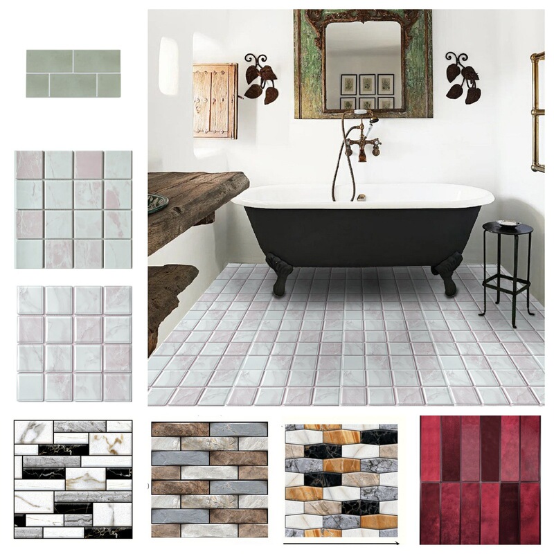 New Style Waterproof Decorative Background Wall for Living Room, Bathroom, Student Dormitory, Self-Adhesive Moisture-Proof Pvc 2D Tile Stickers New Style Waterproof Decorative Background Wall for Living Room, Bathroom, Student Dormitory, Self-Adhesive Moisture-Proof Pvc 2D Tile Stickers
