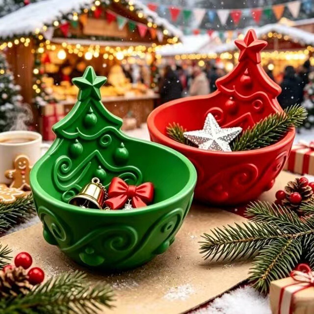 Cross-border new product 3D printed Christmas tree decoration storage display bowl - holiday decoration storage for holiday gifts Cross-border new product 3D printed Christmas tree decoration storage display bowl - holiday decoration storage for holiday gifts