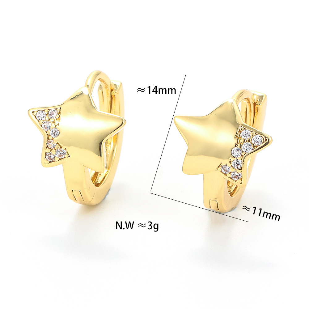 Unisex Gender Plating Design Fashion Micro Inlaid Gypsophila Zircon Earrings