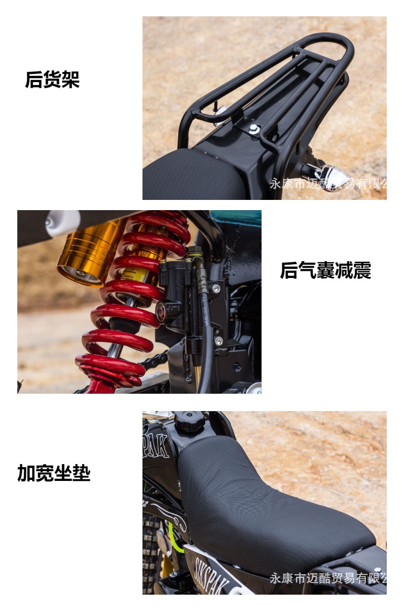 Kawasaki 125Cc Adult All-Terrain Dirt Bike, Two-Wheel Off-Road Motorcycle with Manual Clutch